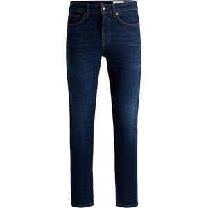 Boss Orange jeans effen donkerblauw katoen slim fit