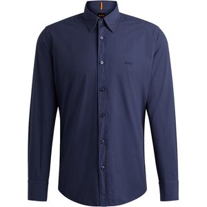 Hugo Boss - Longsleeve Shirt - Blauw - Katoen - Regular Fit