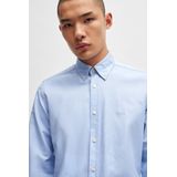 BOSS - Regular Fit Overhemd - Grijs - 100% Katoen - Lange Mouwen