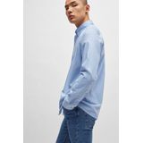 BOSS - Regular Fit Overhemd - Grijs - 100% Katoen - Lange Mouwen