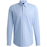 BOSS - Regular Fit Overhemd - Grijs - 100% Katoen - Lange Mouwen