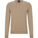 BOSS Botto regular fit trui wol - heren trui middeldik O-hals - beige