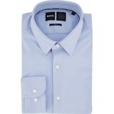 Hugo Boss - Jersey Shirt - Blauw - Klassieke Kraag - Lange Mouwen