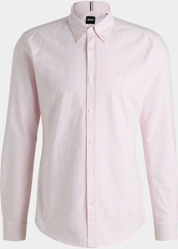BOSS - H-ROAN-BD-E-C1-243 - Casual Overhemd - Roze - 100% Katoen, Lange Mouwen