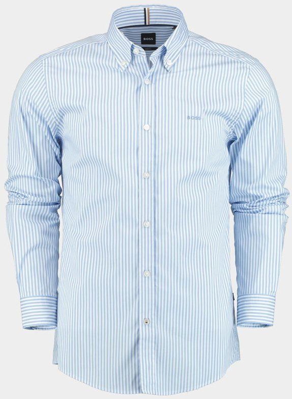 BOSS Black - H-ROAN-BD-E-C1-243 - Overhemd - Blauw - Katoen/Polyamide/Elastaan