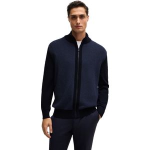 BOSS Daveto regular fit vest wol - heren vest middeldik - donkerblauw