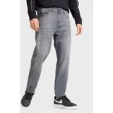 H-Delaware - Effen Jeans met Gevoerde Zoom en Ritssluiting - Heavy Washed