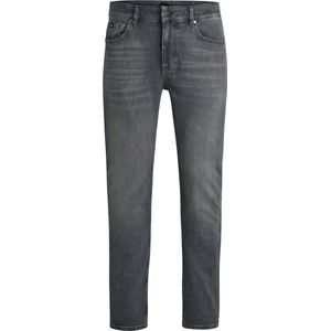 H-Delaware - Effen Jeans met Gevoerde Zoom en Ritssluiting - Heavy Washed