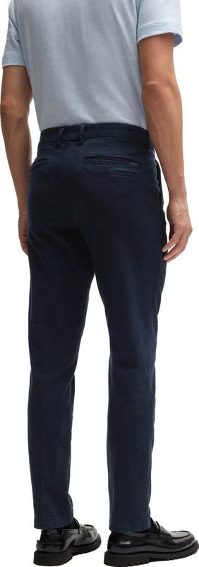 BOSS Black - Katoenen Broek - Blauw - Katoen/Lyocell/Elastaan