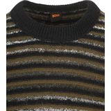 BOSS Pullover Aturn Wolblend Strepen Zwart - Heren - Pullovers