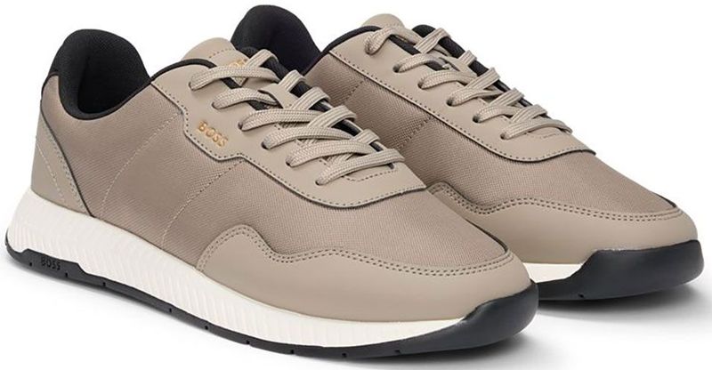 BOSS Titanium_Runn_nypu Sneakers voor heren, Donker Beige 253, 43 EU