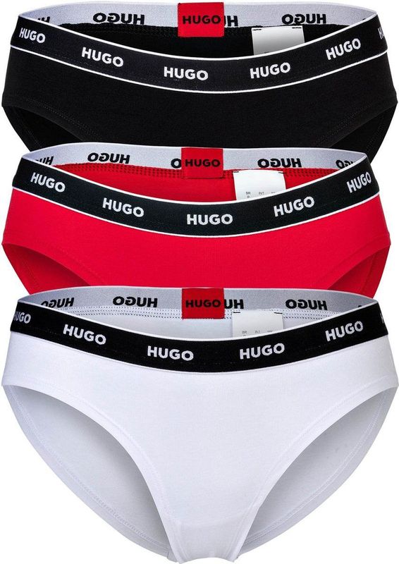 HUGO - Stripe Panties - 3-pack - Damesondergoed - Zwart - Katoen