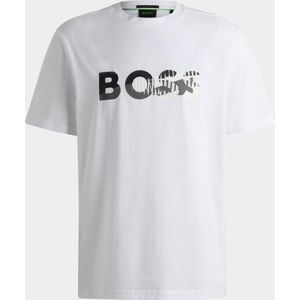 BOSS - 10259046 - T-shirt - Beige - 72% Katoen, 23% Lyocell, 5% Elastaan