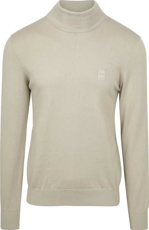 Hugo Boss - Rollneck Trui - Beige - Katoen - Regular Fit