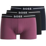 BOSS - Menswear - Boxershorts - Blauw - Katoen - Drievoudige Verpakking