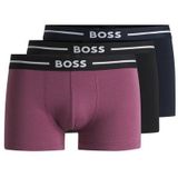 BOSS - Menswear - Boxershorts - Blauw - Katoen - Drievoudige Verpakking