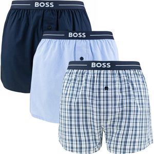 Hugo Boss BOSS Boxershorts 3-Pak Wijde Blauw