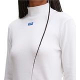 HUGO - Blue Longsleeve - Wit - Easy Longsleeve_B - Met Opstaande Kraag