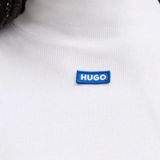 HUGO - Blue Longsleeve - Wit - Easy Longsleeve_B - Met Opstaande Kraag