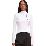HUGO - Blue Longsleeve - Wit - Easy Longsleeve_B - Met Opstaande Kraag