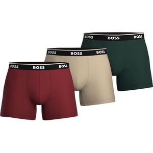 HUGO BOSS - Power - Boxer Briefs - Donkerrood Beige Groen - 3-pack