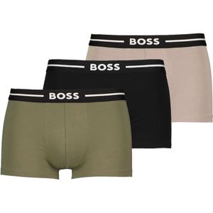 HUGO BOSS - Bold - Boxershorts - Beige, Groen, Zwart - Katoenmix - 3-Pack