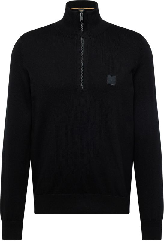BOSS Kanobix Half Zip Trui Zwart - Maat XXL - Heren - Schipperstrui