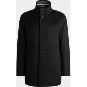 Boss Black winterjas mantel Coxtan zwart hoge hals