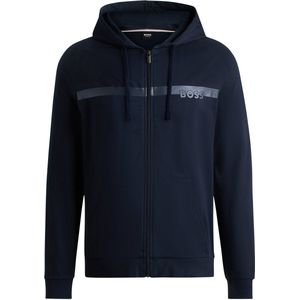 BOSS - Authentic Jacket - Sweatvest - Donkerblauw - Katoen, Capuchon, Rits, Twee Zakken