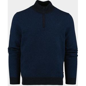 BOSS - Pullover - Blauw - Katoen/Scheerwol - Regular Fit