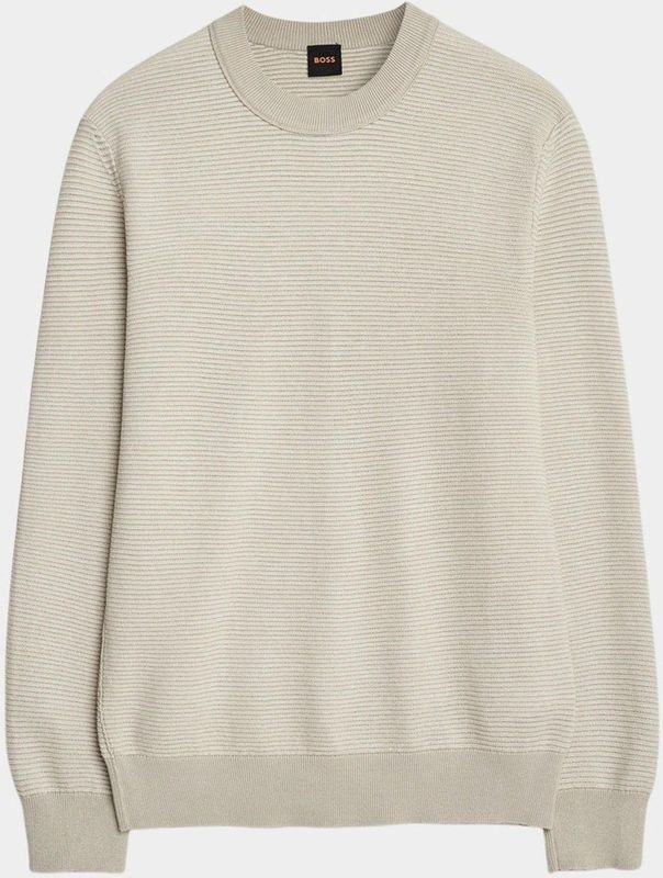 Gebreide Trui - Effen - Katoen - Ronde Hals - Lange Mouw