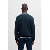 Boss Orange - Gebreide Trui - Blauw - Katoen - Moderne Multikleur Structuur