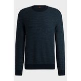 Boss Orange - Gebreide Trui - Blauw - Katoen - Moderne Multikleur Structuur