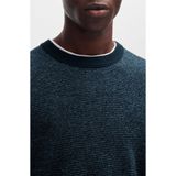 Boss Orange - Gebreide Trui - Blauw - Katoen - Moderne Multikleur Structuur