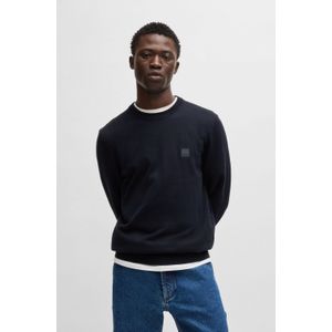 BOSS Orange - Pullover - Blauw - Katoen/Kasjmier