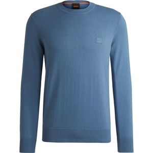 Hugo Boss - Heren Hoodie - Blauw - Katoen - Met Elastische Manchetten