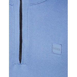 Boss Orange - Big & Tall - Trui - Effen Blauw - Katoen