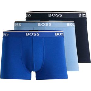 Boss Boxershorts Power Trunk - 3-Pack - Lichtblauw, Blauw, Donkerblauw, Wit