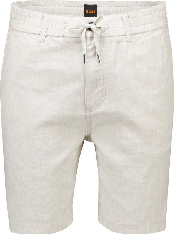 Hugo Boss - Orange Chino - Korte Broek - Beige - Linnen Mix