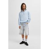 Hugo Blue T-shirt - Katoen - Wijd Model - Opstaande Kraag