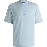 Hugo Blue T-shirt - Katoen - Wijd Model - Opstaande Kraag