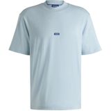 Hugo Blue T-shirt - Katoen - Wijd Model - Opstaande Kraag