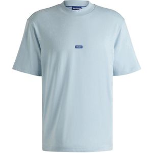 Hugo Blue T-shirt - Katoen - Wijd Model - Opstaande Kraag