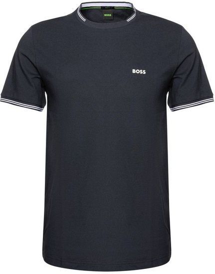 Hugo Boss - Heren T-shirt - Blauw - Gestreept Logo