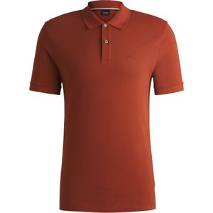 BOSS Pallas regular fit polo, pique, donker oranje