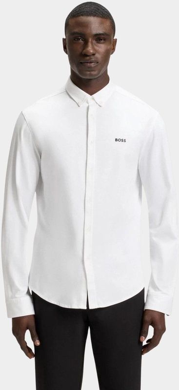 BOSS - Biado_R_IN 10233753 - Casual Overhemd - Wit - 100% Katoen