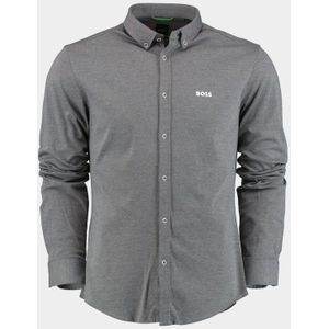 BOSS Green - Biado Casual Hemd - Blauw - 100% Katoen