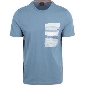 BOSS - Dune - T-shirt - Blauw - 100% Katoen - Regular-fit