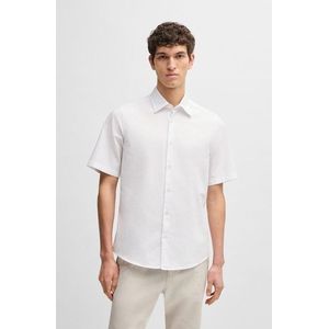 Boss - Rash 2 01 Overhemd - Korte Mouwen - Blauw - Katoen