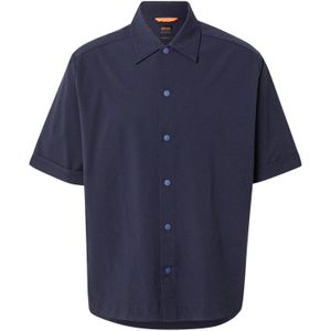 Boss - Korte Mouwen Overhemd - Seersucker - Relaxte Pasvorm - Blauw